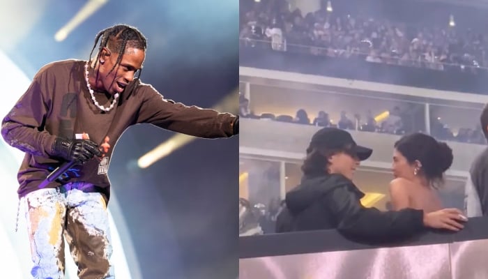 Travis Scott showed up shortly after Kylie reached concert with new beau