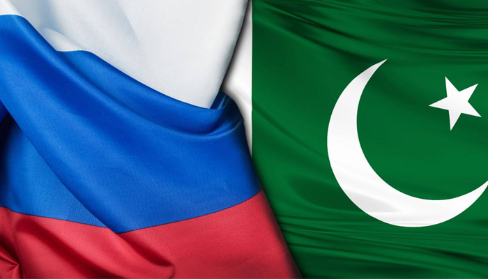 Flags of Russia and Pakistan. — Twitter/@MID_RF