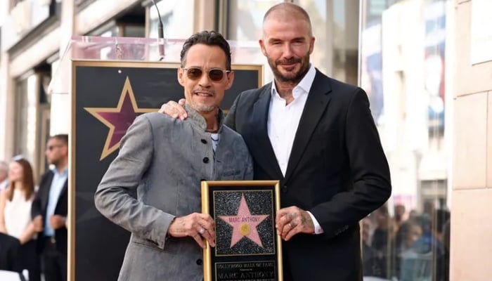 David Beckham pours his heart out at Marc Anthonys Walk of Fame star reveal