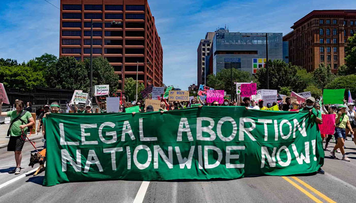 Pro abortion and choice protests held in US against DeSantis backed abortion ban. — Twitter @gallup