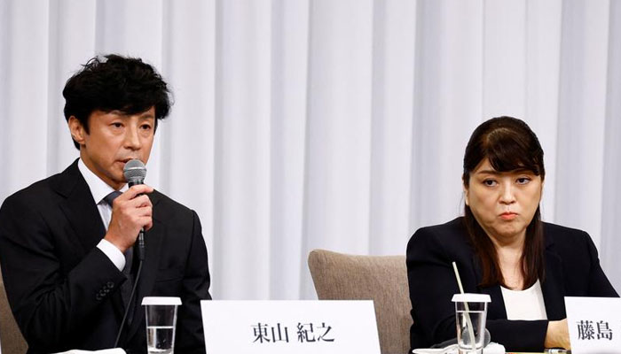 Noriyuki Higashiyama, J-pop agencys new boss with Johnny Kitagawas niece Julie Fujishima. — Reuters/File