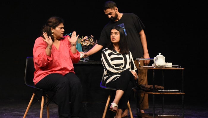 A scene of the theatre drama Patriot & Abdullah played at the Art Council of Pakistan Karachi on September 8, 2023. — PR
