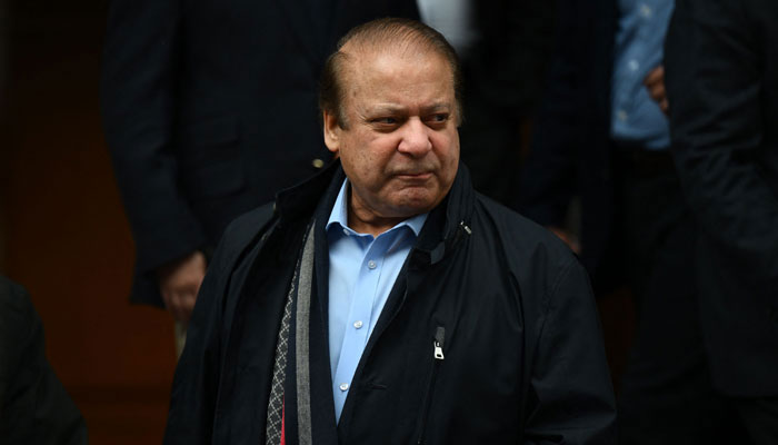 Pakistan Muslim League-Nawaz (PML-N) supremo Nawaz Sharif outside his London home in this undated picture. — AFP