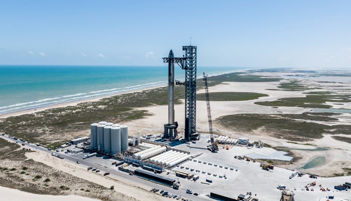 CEO Tesla and SpaceX Elon Musks fully-stacked Starship at Starbase in Boca Chica, Texas on September 6 2023. — Twitter/@SpaceX