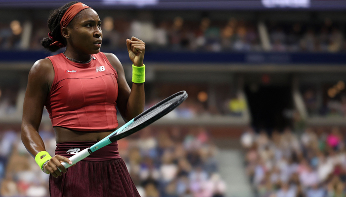 Coco Gauff of the US celebrates a point against Aryna Sabalenka of Belarus during their Womens Singles Final match on Day Thirteen of the 2023 US Open at the USTA Billie Jean King National Tennis Center on September 09, 2023. — AFP