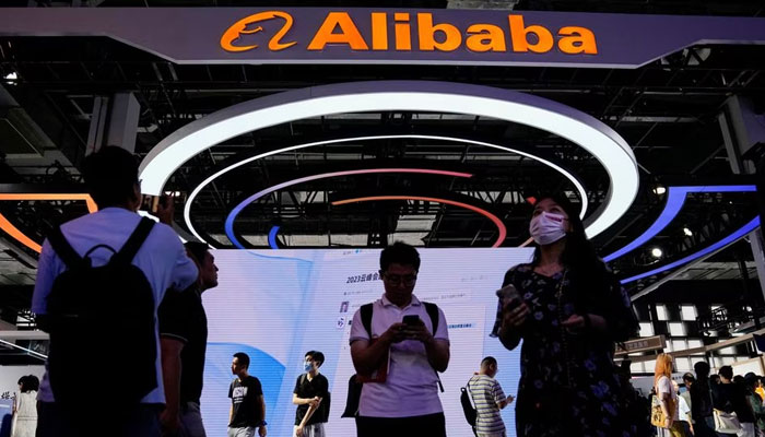 Alibaba Group sign is seen at the World Artificial Intelligence Conference (WAIC) in Shanghai, China July 6, 2023. — Reuters/File