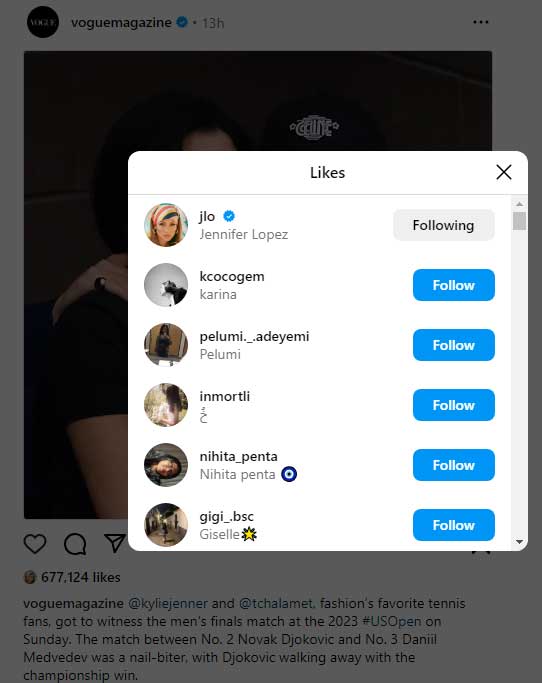 Jennifer Lopez reacts to Timothée Chalamet photos