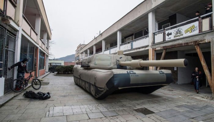 A decoy weapon on display in Czech Republic. — AFP
