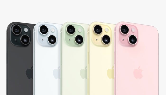 This picture shows Apples iPhone 15 in every colour available. — X/@theapplehub
