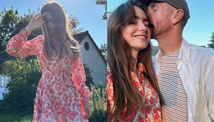 Lily Collins stuns in floral mini dress as she celebrates husbands birthday with a barbeque