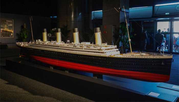 A replicated model of the HMS Titanic liner displayed on the opening day of the XXL Titanic exhibition at Paris Expo Porte de Versailles in Paris on July 18, 2023. — AFP/File
