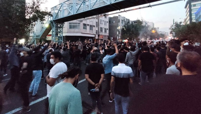 People attend a protest over the death of Mahsa Amini, a woman who died after being arrested by the Islamic republics morality police, in Tehran, Iran September 21, 2022.—Reuters