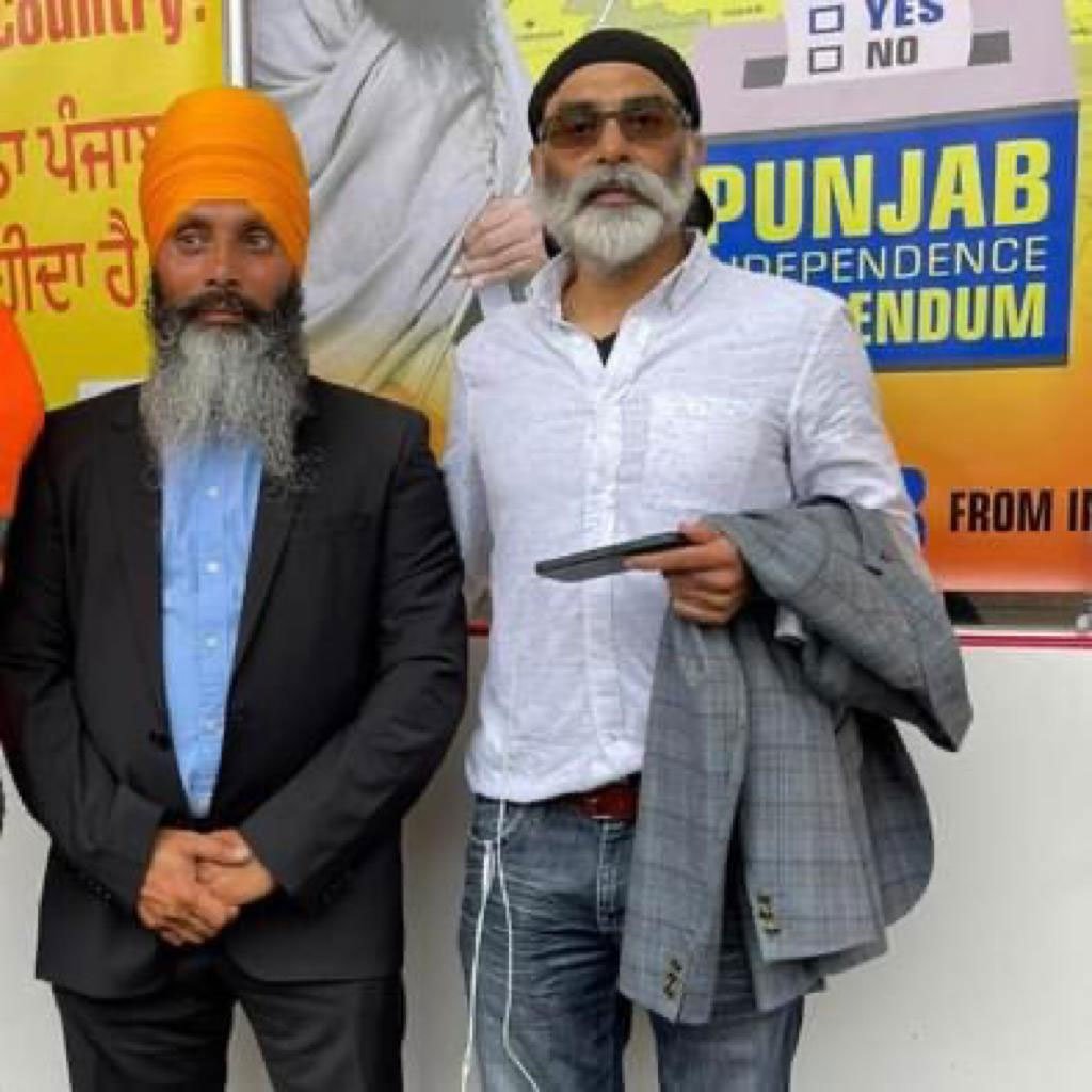 Sikhs For Justice leaders Hardeep Singh Nijjar, murdered by Indian govt, and SJP leader Gurpatwant Singh Pannun (right) seen in this undated image. — by author