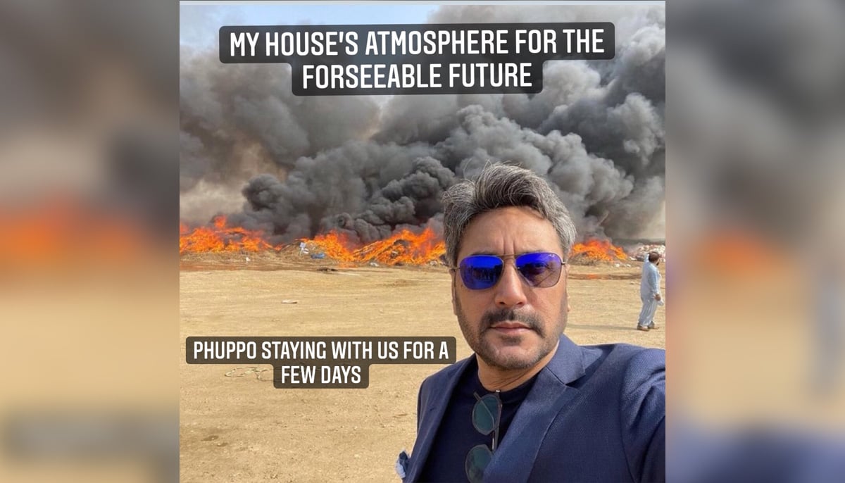 A funny meme made out of a viral photograph by actor Adnan Siddiqui in 2022. — Twitter/@sugar_kaka