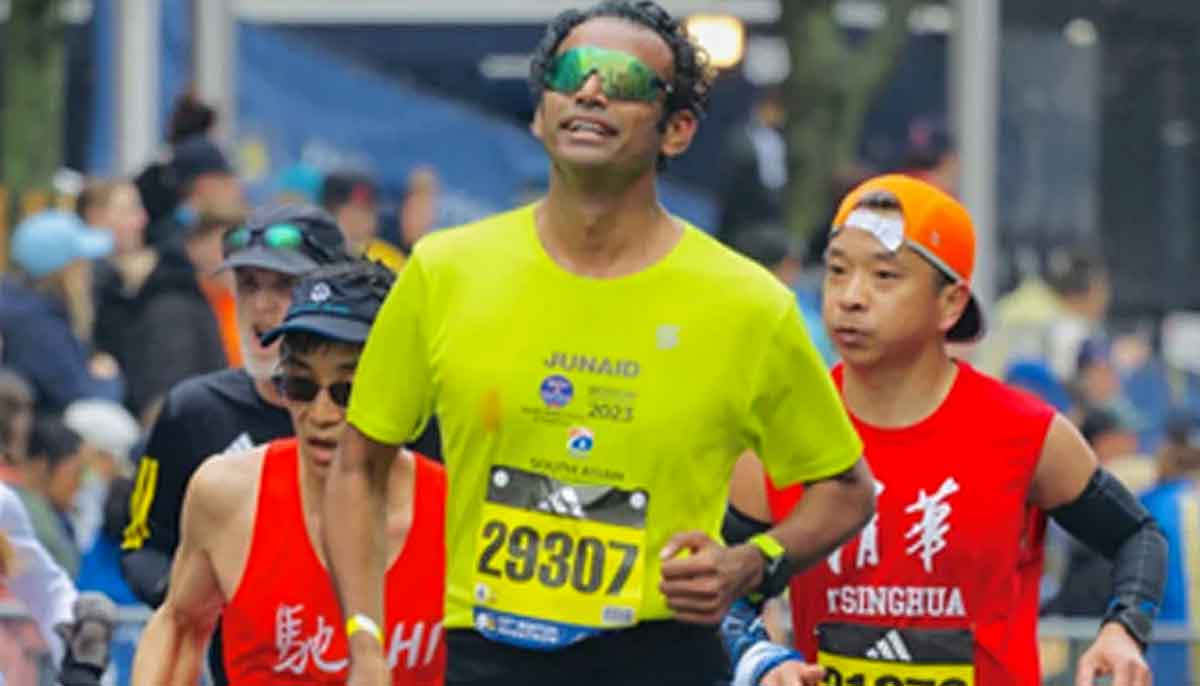 Muhammad Junaid finished Boston Marathon 2023 in 3 hours 36 minutes 38 seconds.