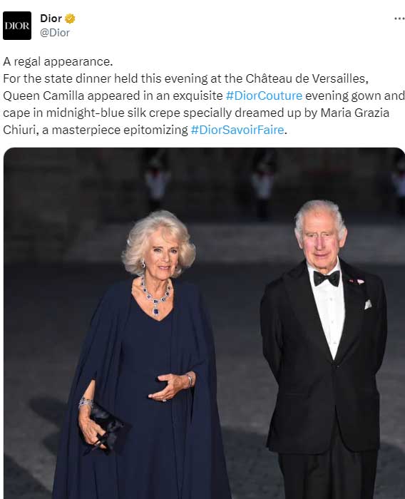 Meghan mocked as Dior dresses Queen Camilla for dinner hosted by French president