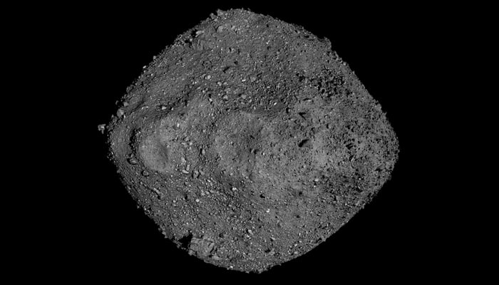 The Mosaic of Bennu was created using observations made by Nasas OSIRIS-REx spacecraft that was in close proximity to the asteroid for over two years. — Nasa/Goddard/University of Arizona