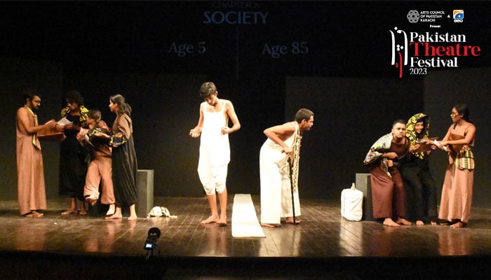 Sri Lankan group performs Ken B Enivans Story in the Pakistan Theatre Festival at Arts Council of Pakistan, Karachi, on September 22, 2023. — PR