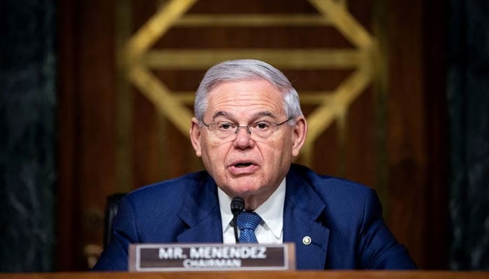 US Senator Robert Menendez, a Democrat from New Jersey and chairman of the Senate Foreign Relations Committee, speaks during a hearing in Washington, April 26, 2022.- Reuters