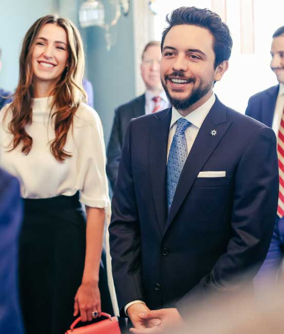 Jordans Crown Prince Al Hussein and his wife Princess Rajwa Al Hussein