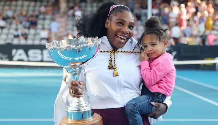 Serena Williams daughter Olympia takes center court with tennis skills