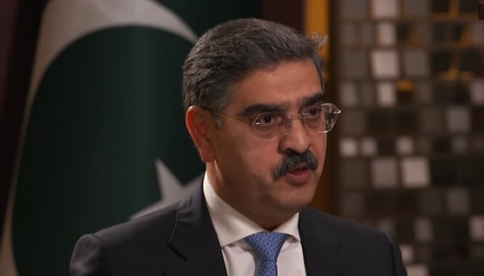 Caretaker Prime Minister Anwaar-ul-Haq Kakar speaking during an interview with The Newsmakers. — YouTube