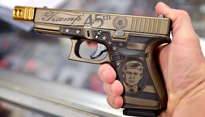 The Trump-edition Glock had a picture of the former president’s face on it.—Twitter