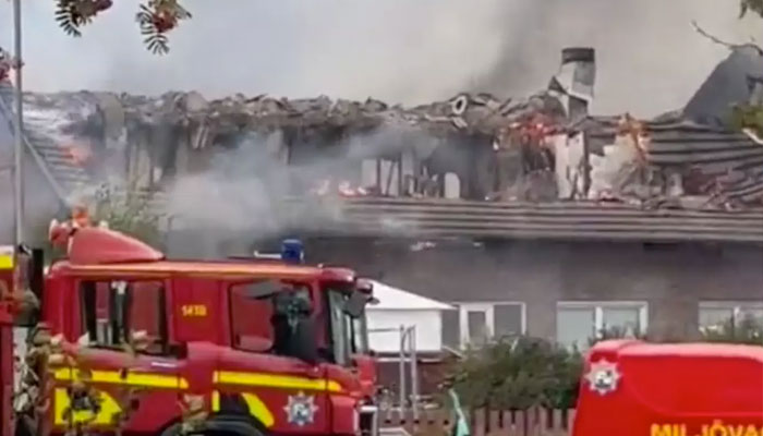 Eskilstuna Great Mosque, in southeastern Sweden, was destroyed by a fire on 25 September 2023.— Screengrab/Twitter