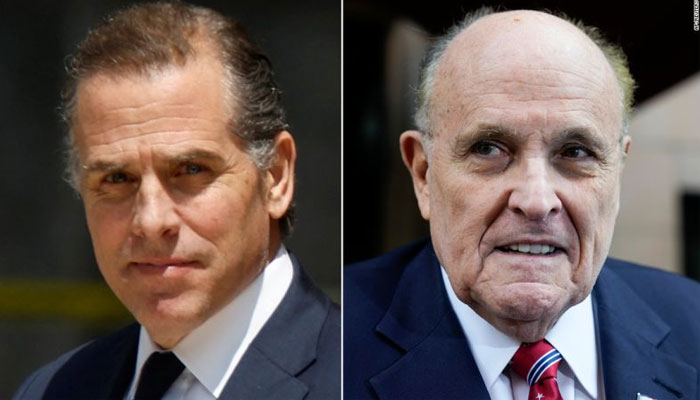 Hunter Biden, the son of US President Joe Biden (L) and Rody Giuliani, former US president Donald Trumps ex-lawyer.—Reuters