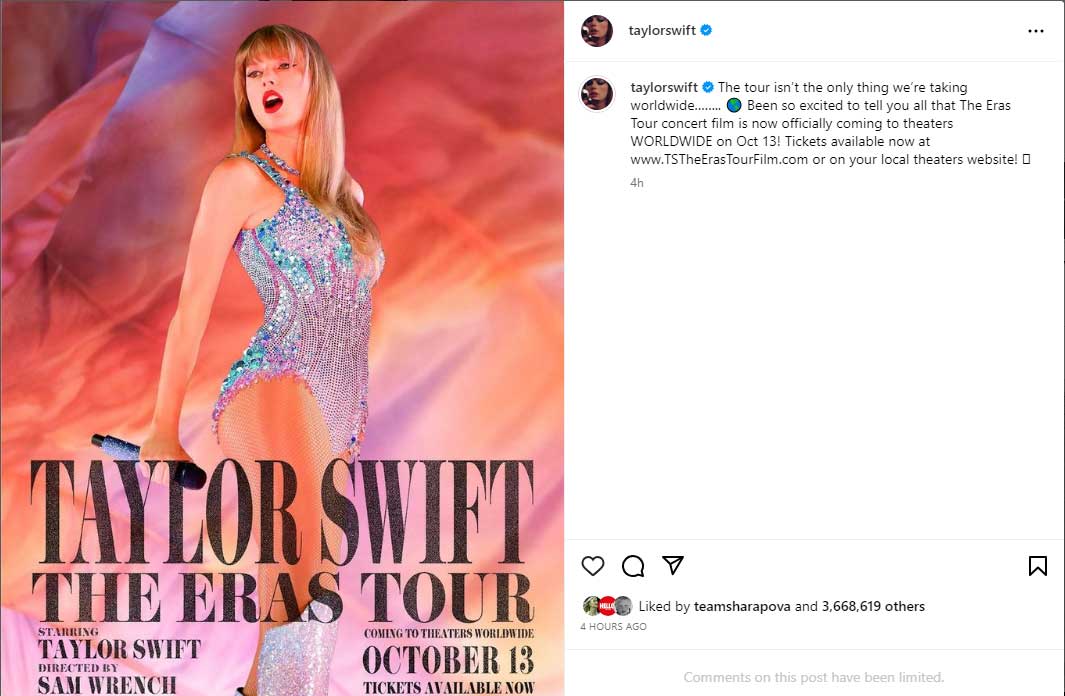 Over 3.5 million people react to Taylor Swifts announcement