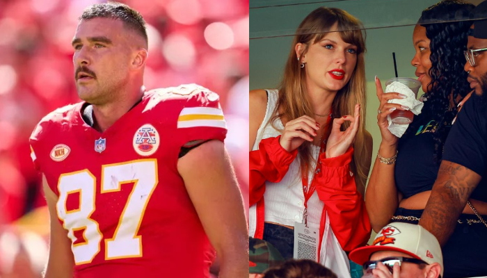 Taylor Swift was rumored to be carrying a cheat-sheet to Travis Kelces NFL team history