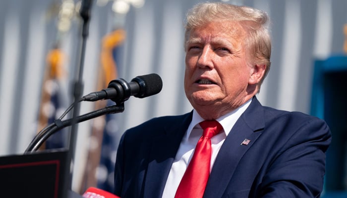 Former US President Donald Trump speaks to a crowd during a campaign rally on September 25, 2023 in Summerville, South Carolina. — AFP