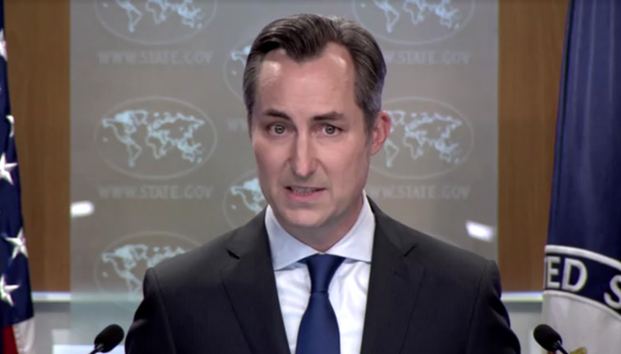 State Department’s spokesperson Matthew Miller speaks during a presser, in this still taken from a video on September 14, 2023. — Reuters