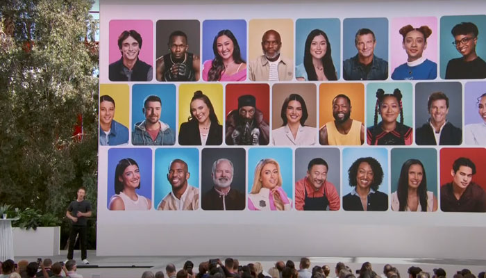 Meta CEO Mark Zuckerberg giving a presentation about the latest launches. Screengrab of a YouTube video.