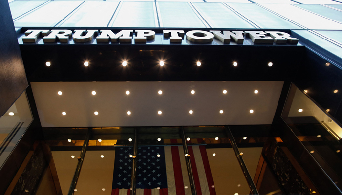 An exterior view of Trump Tower in New York on April 12, 2023, as former US President Donald Trump was scheduled to return to New York City to prepare for a deposition in the Manhattan offices of New York State Attorney General Letitia James. — AFP