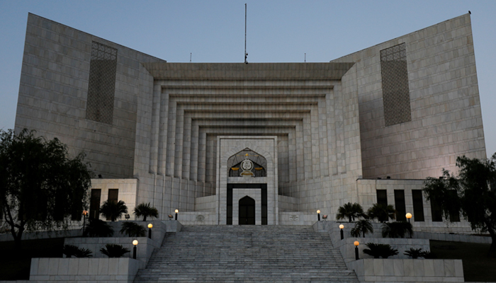 A general view of the Supreme Court of Pakistan building at the evening hours, in Islamabad, Pakistan April 7, 2022. — Reuters