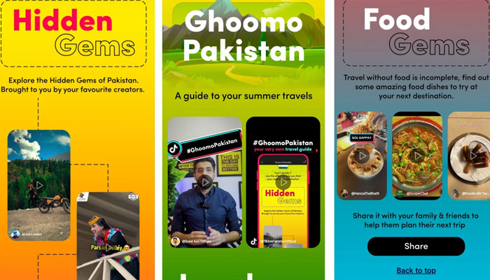 TikTok introduces a dedicated #GhoomoPakistan travel hub on the platform that includes details of scenic routes, travel tips and hotel recommendations. — TikTok