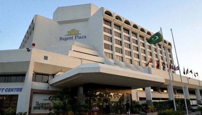 A general view of the Regent Plaza Hotel located on Karachis Sharea Faisal. — Regent Plaza website/File