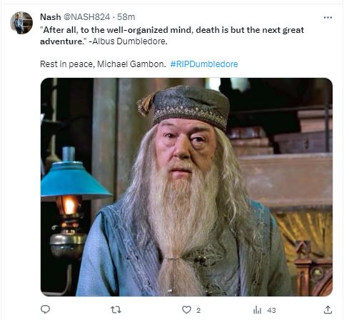 Harry Potter actor Michael Gambon remembered for his wise words on death