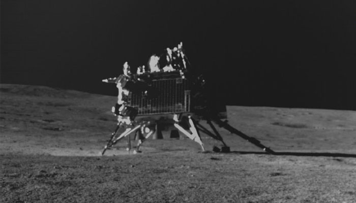 Chandrayaan-3s Vikram lander is stationed on the lunar south pole. — X/ISROSpaceflight