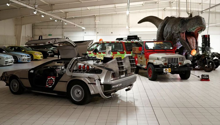 A view shows a DeLorean DMC-12 replica as featured in Back to the Future movie among legendary vehicles and car replicas from the world of cinema and television displayed at the Pop Central museum in Etrechy, near Paris, France, September 17, 2023.—Reuters
