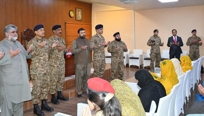 Chief of Army Staff (COAS) General Asim Munir (second left) during his visit to Combined Military Hospital (CMH) in Quetta, on September 30, 2023. — ISPR