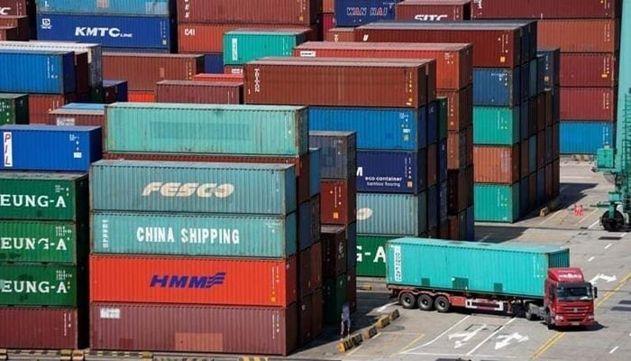 Containers are docked at a port in this file photo. — Reuters/File