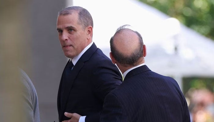 US President Joe Bidens son, Hunter Biden, walks to appear in a federal court on gun charges in Wilmington, Delaware, US, October 3, 2023.—Reuters