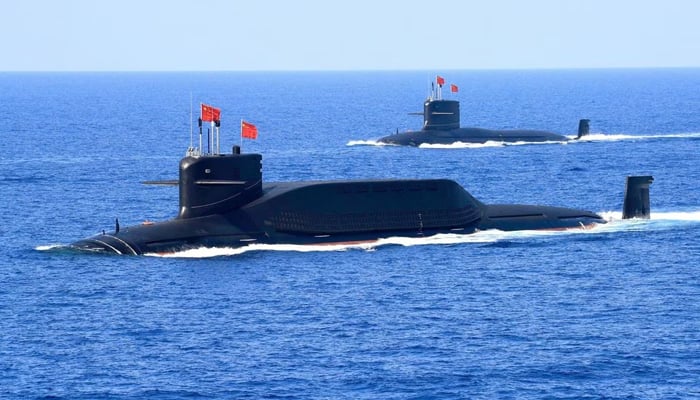 A nuclear-powered Type 094A Jin-class ballistic missile submarine of the Chinese Peoples Liberation Army (PLA) Navy is seen during a military display in the South China Sea on April 12, 2018. — Reuters
