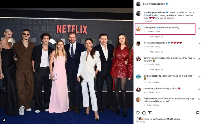 Selena Gomez praises Beckham familys unity at Netflix documentary launch
