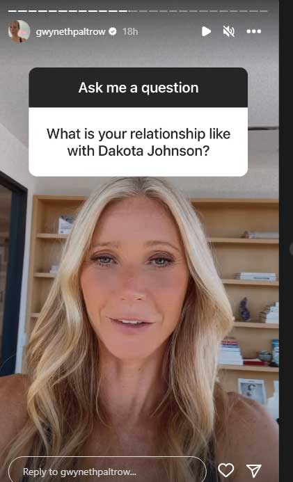 Gwyneth Paltrow showers praises on ex-husbands girlfriend Dakota Johnson