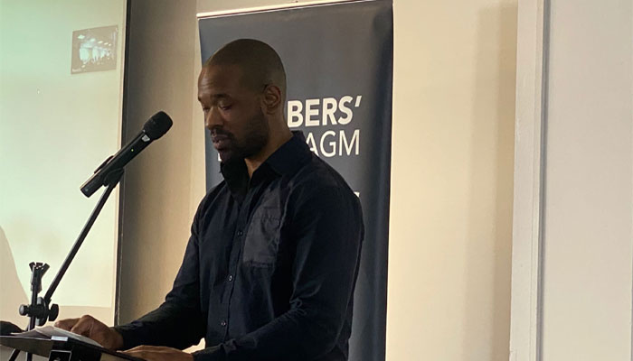 Actor Marlon Kameka speaks at anti-monarchy group’s members day