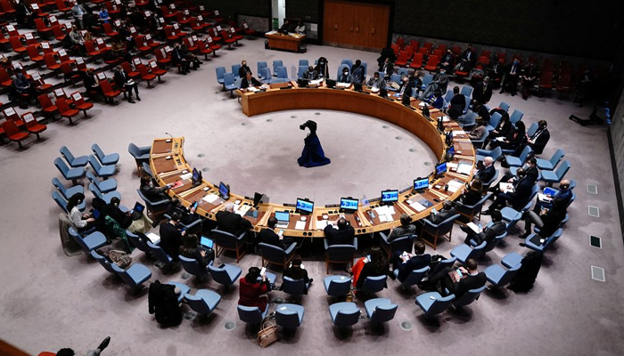 A general view of the United Nations Security Council during a meeting at the United Nations Headquarters in Manhattan, New York City, New York, US February 28, 2022. — Reuters