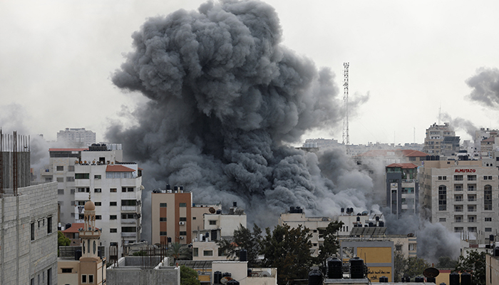 Smoke rises following Israeli strikes in Gaza, October 9, 2023. — Reuters